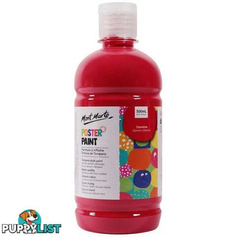 Mont Marte Poster Paint Carmine 500ml - 9328577019036