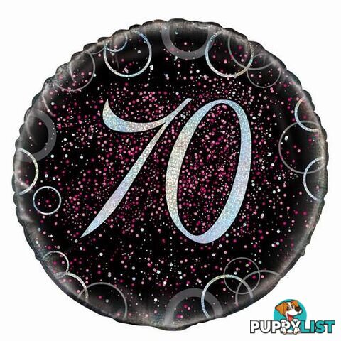 Glitz Pink 70th Birthday 45cm (18) Foil Balloon Packaged - 011179557998