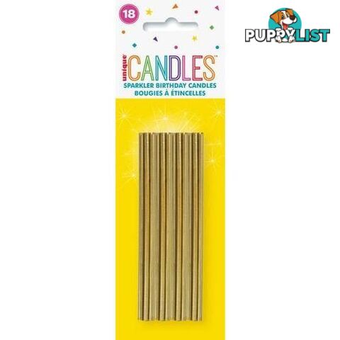 18 Sparkler Candles Gold - 011179199938