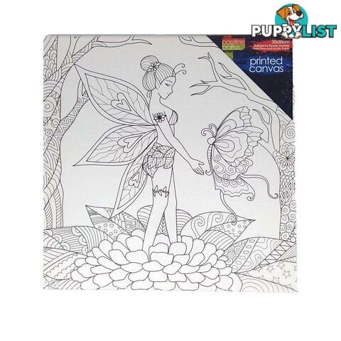 Colour-in Pre-printed Canvas Fairy - 800499