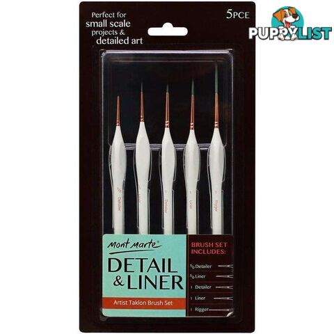 Mont Marte Detail & Liner Brush Set 5pcs - 9328577032080