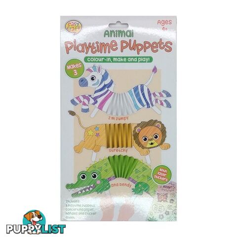 Playtime Puppet Craft Kits Jumpy Stretch and Bendy Assorted 3 Designs - 800669