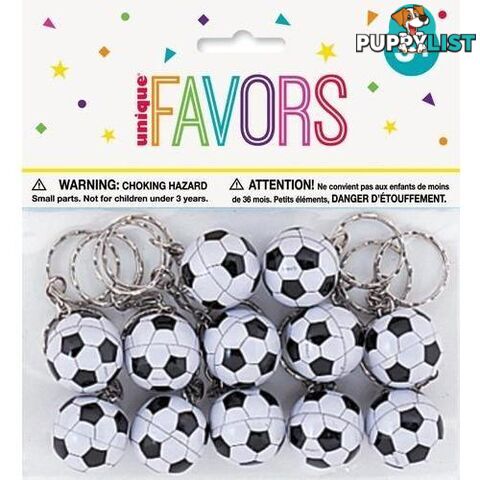 12 Soccer Ball Keyrings - 011179848027