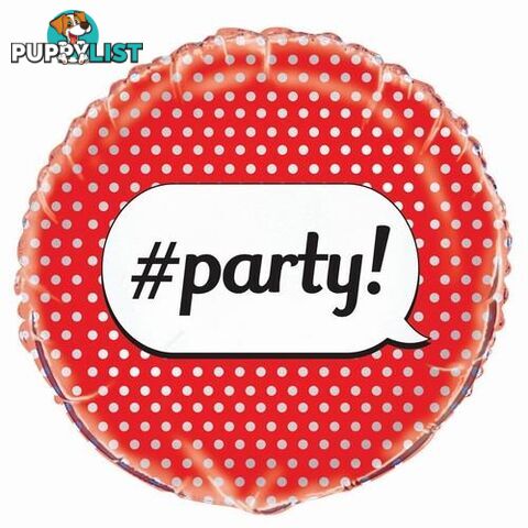 #Party 45cm (18) Foil Balloon Packaged - 011179566679