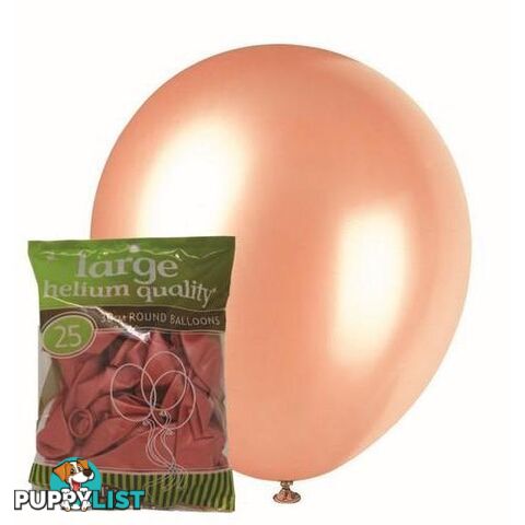 Rose Gold - 25 x 30cm (12) Metallic Balloons - 9311965025740