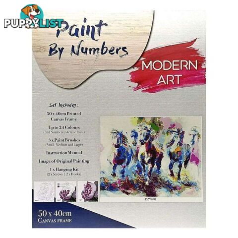 Paint By Numbers Horses with Frame 40x50cm - 800524