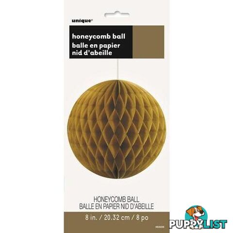 Honeycomb Ball Gold 20cm (8) - 011179632251