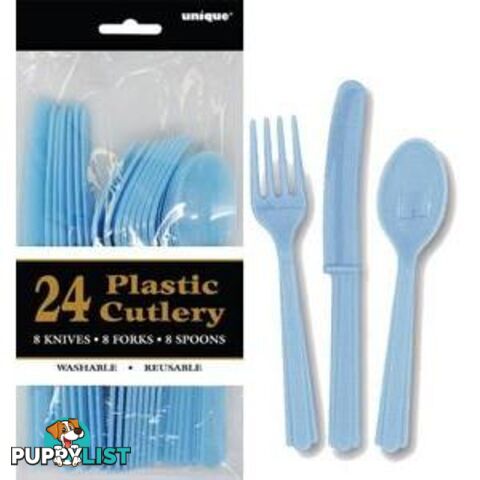 Powder Blue 24 Assorted Cutlery - 011179032747