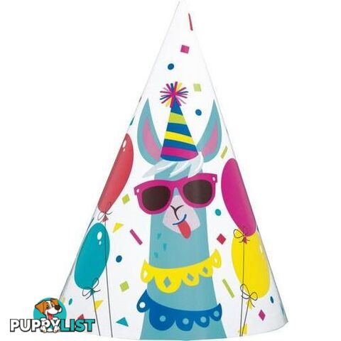 Llama Birthday 8 Party Hats - 011179732319