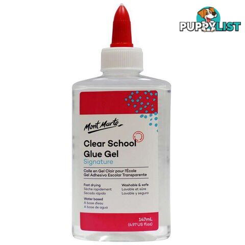 Clear School Glue 147ml washable - 9328577017933