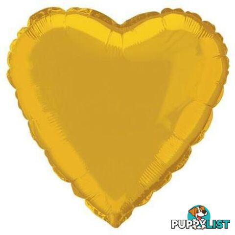 Gold Heart 45cm (18) Foil Balloon Packaged - 011179529513