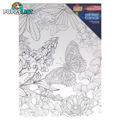 Printed Colour In Canvas 30x40cm Butterfly Plants - 800993