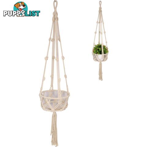 Cream Macrame Pot Holder 115cm - 9319844580816