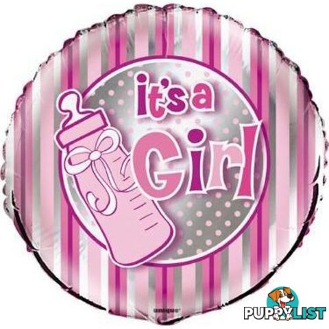 Its A Girl Bottle 45cm (18) Foil Balloon Packaged - 011179544134