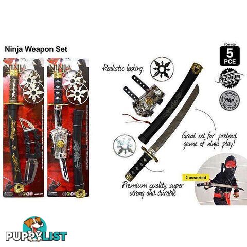 5pce Ninja Playset Toy - 9315892256383