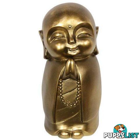 Gold Happy Buddha Monk Statue 31cm - 9319844625036