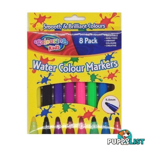 Thick Water Colour Markers 8PK - 9332625005131