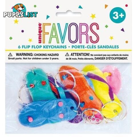 6 Flip-Flop Keychains - 011179847686