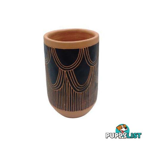 Tall Terracotta Pot 14x20cm Assorted Designs - 9328644071219