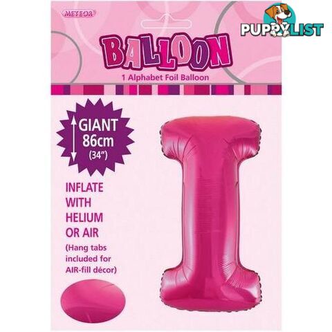 Hot Pink I Alphabet Foil Balloon 86cm (34) - 9311965431381