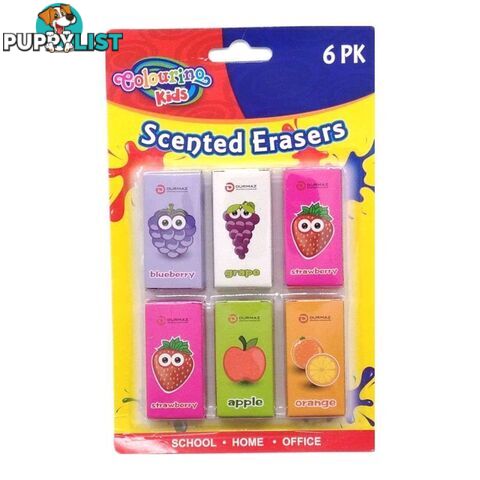 Novelty Scented Erasers 6PK - 9332625045342