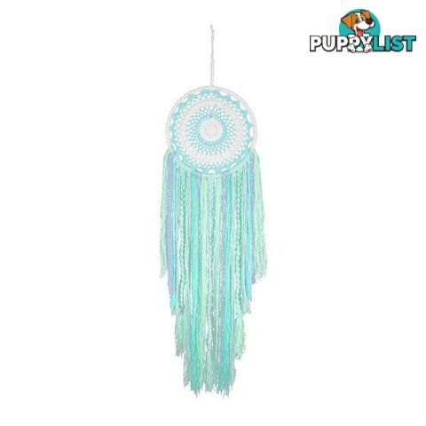 Crochet Dream Catcher with Braids 27cm - Blue - 800263