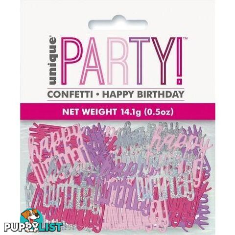 Pink Happy Birthday Foil Confetti 14g (0.5oz) - 011179838479