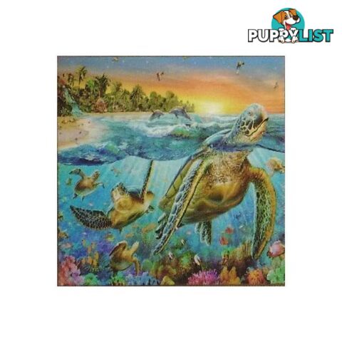 5D Diamond Art Kit Under The Sea Turtles 30 x 30 cm - 800631