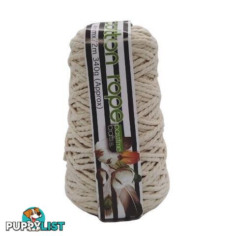 Cotton Rope Spool Natural 340g 4mmx72m - 9348291013875