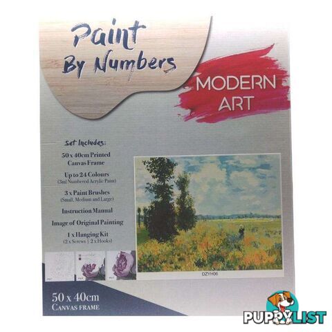 Paint By Numbers Famous Painting Field with Frame 40x50cm - 800534