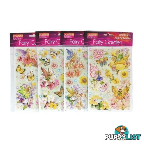 Fairy Garden Stickers Self Adhesive Pack of 4 - 900014