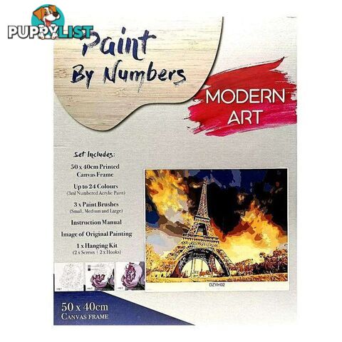 Paint By Numbers Eiffel with Frame 40x50cm - 800523