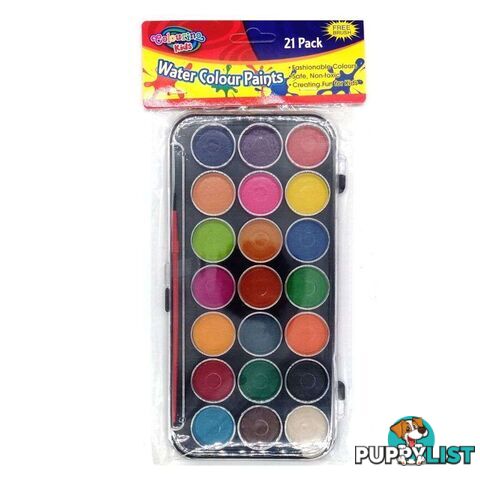 Water Colour Paint Set 21 Colours - 9332625006107