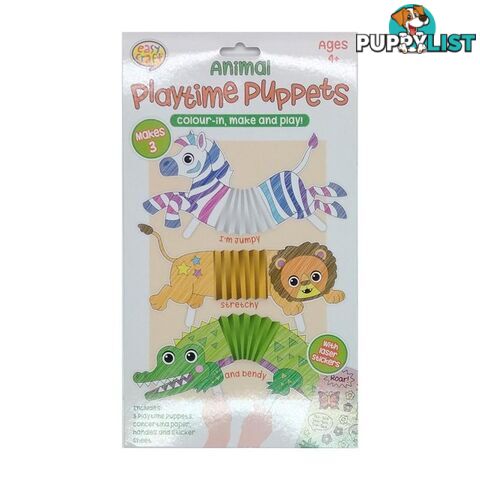 Playtime Puppet Craft Kits Jumpy Stretch and Bendy Assorted 3 Designs - 800667