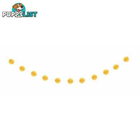 Honeycomb Ball Garland 2.13m (7) - Sunflower Yellow - 011179633791