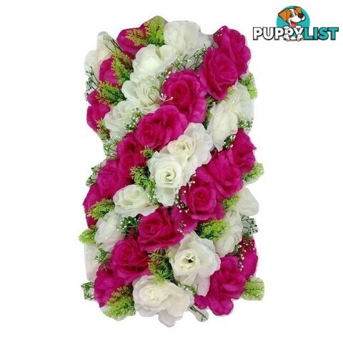 Artificial Flowers Rectangle Dark Pink and White - 800406