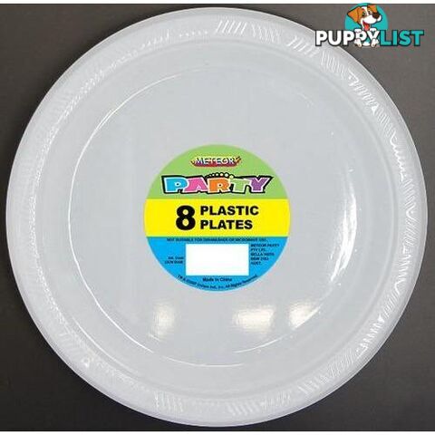 Bright White 8 x 23cm (9) Plastic Plates - 9311965321323