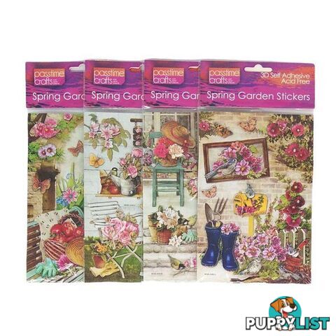 Spring Garden 3D Stickers Assorted Pack of 4 - 900013