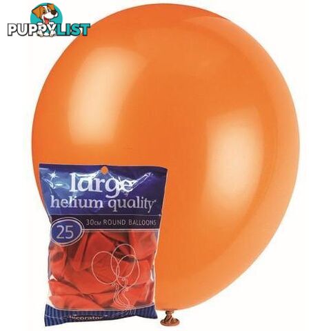 Orange - 25 x 30cm (12) Decorator Balloons - 9311965025443