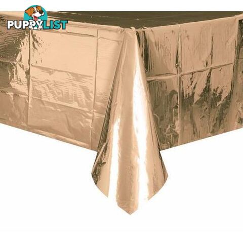 Metallic Soft Rose Gold Plastic Tablecover Rectangle 137cm x 274cm (54 x 108) - 011179532735