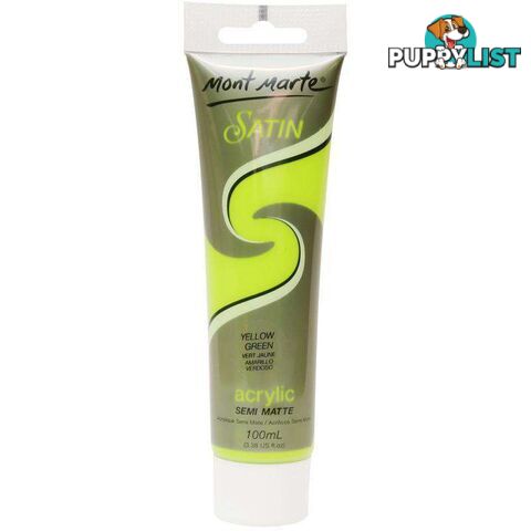 Mont Marte Satin Acrylic Yellow Green Semi Matte 100ml - 9328577033285