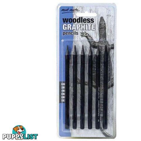 Mont Marte Woodless Graphite Pencils 6pcs - 9328577014659