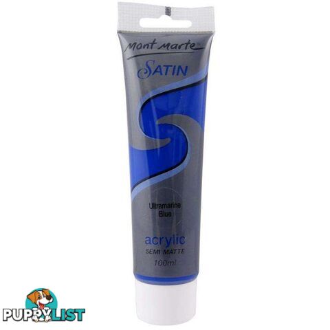 Mont Marte Satin Acrylic Ultramarine Blue Semi Matte 100ml - 9328577007217