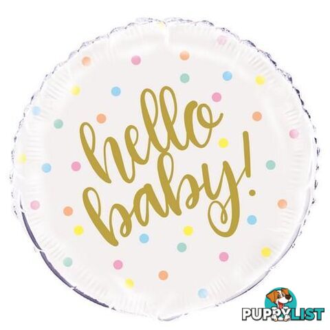 Hello Baby 45cm (18) Foil Balloon Packaged - 011179735372