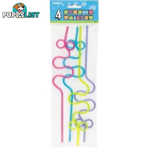 4 Squiggle Loop Straws - 011179091225