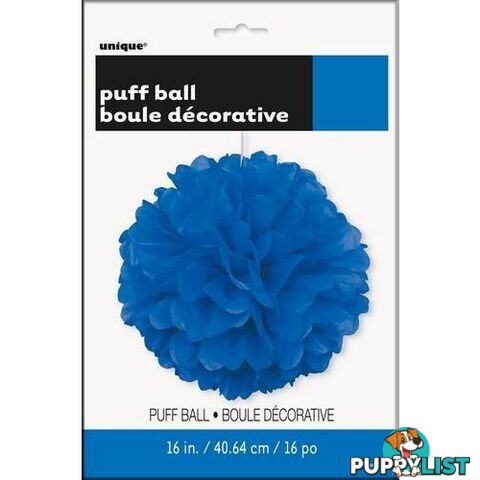 Puff Ball Decor Royal Blue 40cm (16) - 011179642731