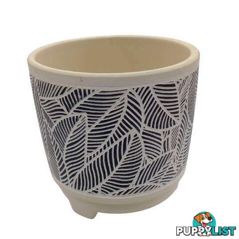 Small Pot with Feet 14x13cm Cream Design - 801056