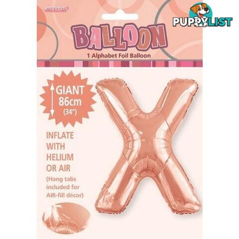 Rose Gold x Alphabet Foil Balloon 86cm (34) - 9311965429432