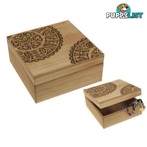 Square Gold Mandala MDF Box 15x15cm - 9319844620444