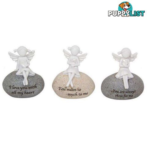 Angel on Sentimental Rock 9cm 3 Assorted - 9319844578875